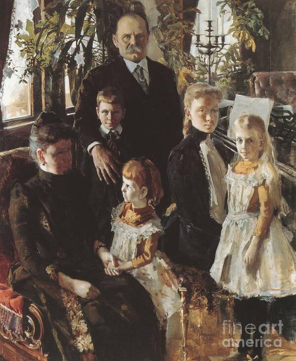 Akseli Gallen-kallela Poster featuring the painting Portrait Of Antti Ahlstrom And Family by MotionAge Designs