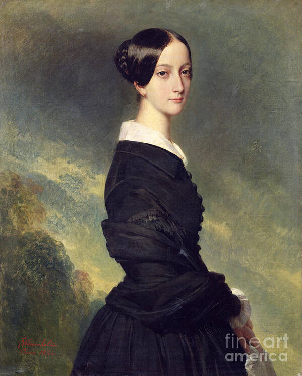 Portrait Poster featuring the painting Portrait of Francisca Caroline de Braganca by Franz Xaver Winterhalter