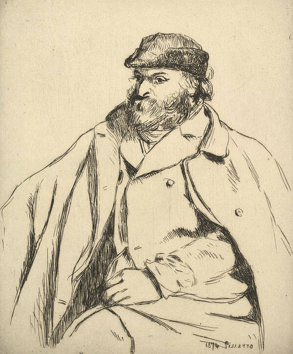 19th Century Art Poster featuring the relief Portrait of Paul Cezanne by Camille Pissarro