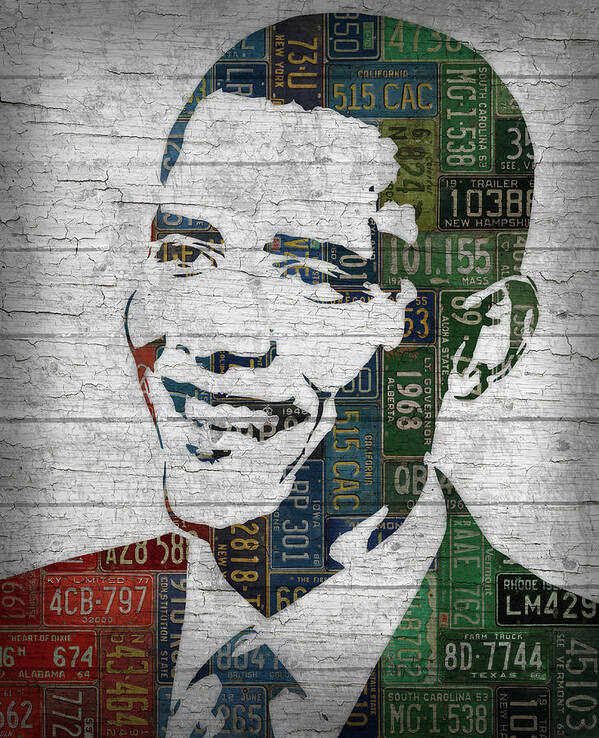 President Poster featuring the mixed media President Barack Obama Portrait United States License Plates Edition Two by Design Turnpike