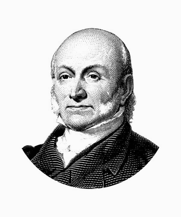 President Adams Poster featuring the mixed media President John Quincy Adams Graphic by War Is Hell Store