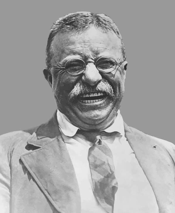 Teddy Roosevelt Poster featuring the painting President Teddy Roosevelt by War Is Hell Store