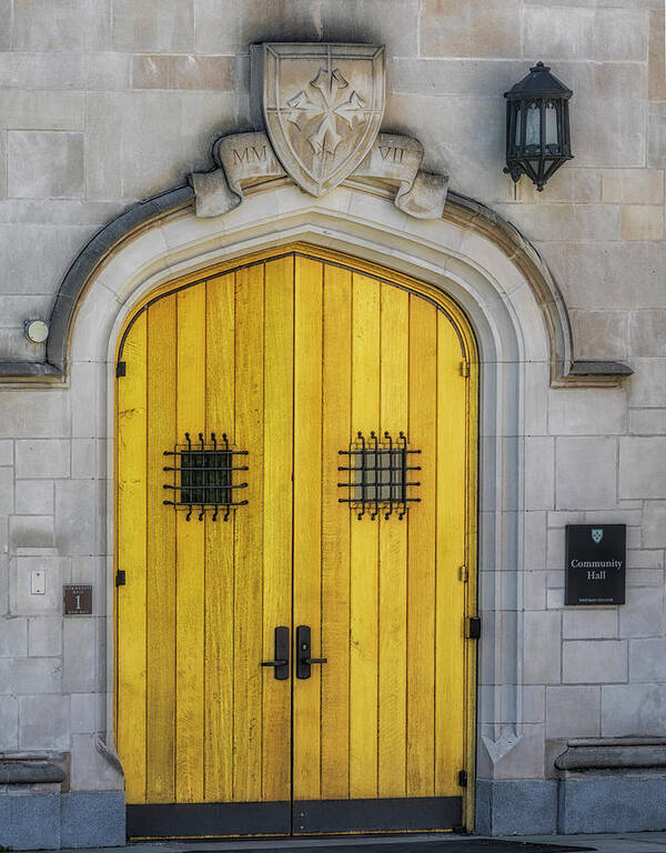 Princeton University Poster featuring the photograph Princeton University Community Hall Door by Susan Candelario