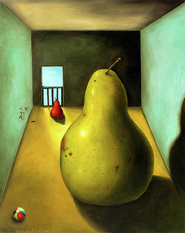 Pear Poster featuring the painting Protecting Baby 8 The Safety Gate by Leah Saulnier The Painting Maniac