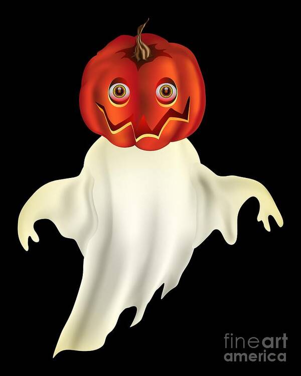 Ghost Poster featuring the digital art Pumpkin Headed Ghost Graphic by MM Anderson