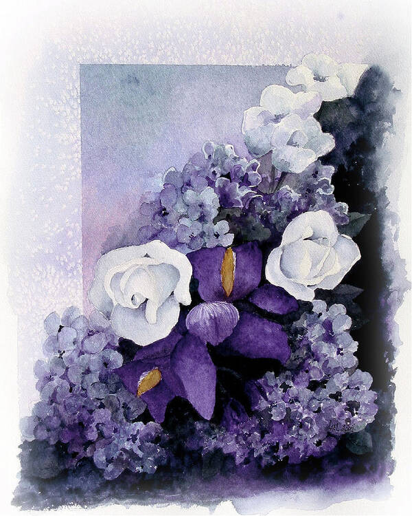 Flowers Poster featuring the painting Purple Elegance by Lael Rutherford