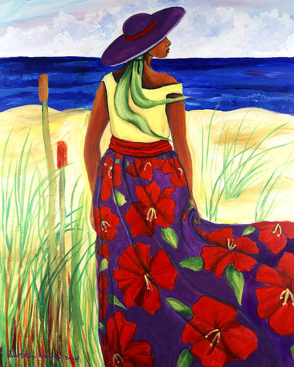 Gullah Poster featuring the painting Purple Hat by Diane Britton Dunham