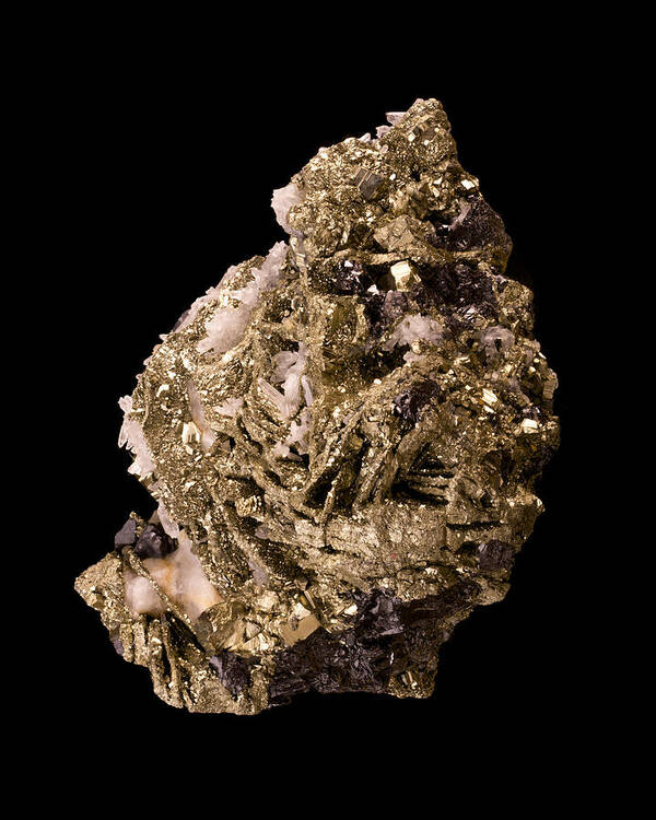 Gold Fever Poster featuring the photograph Pyrite with quartz by Jim Hughes