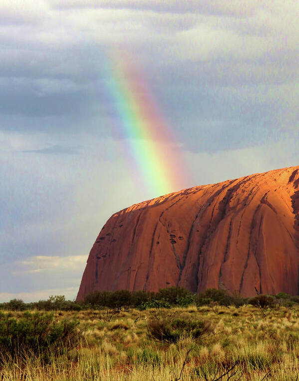 Australia Poster featuring the photograph Rainbow on Uluru 2 by Helaine Cummins