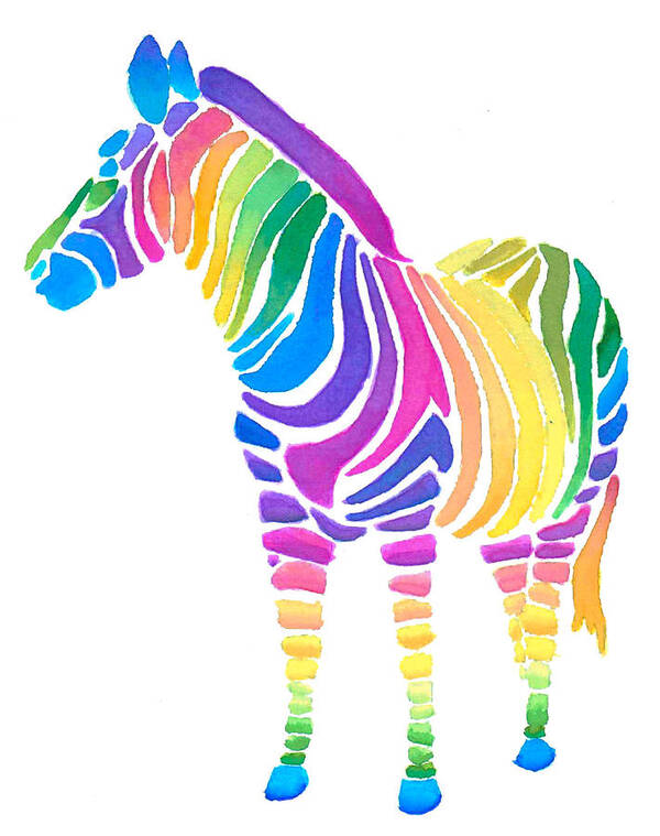 Rainbow Zebra Poster by Sarah Krafft - Instaprints