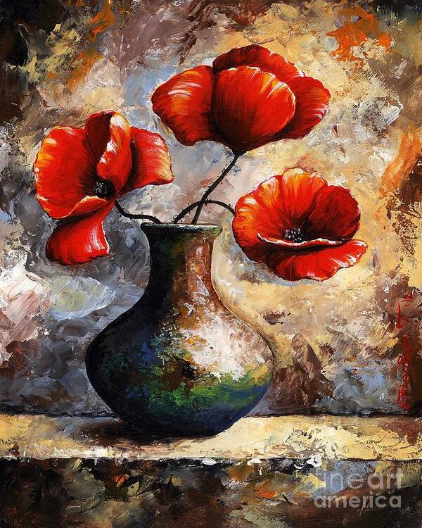 Art Poster featuring the painting Red Poppies by Emerico Imre Toth