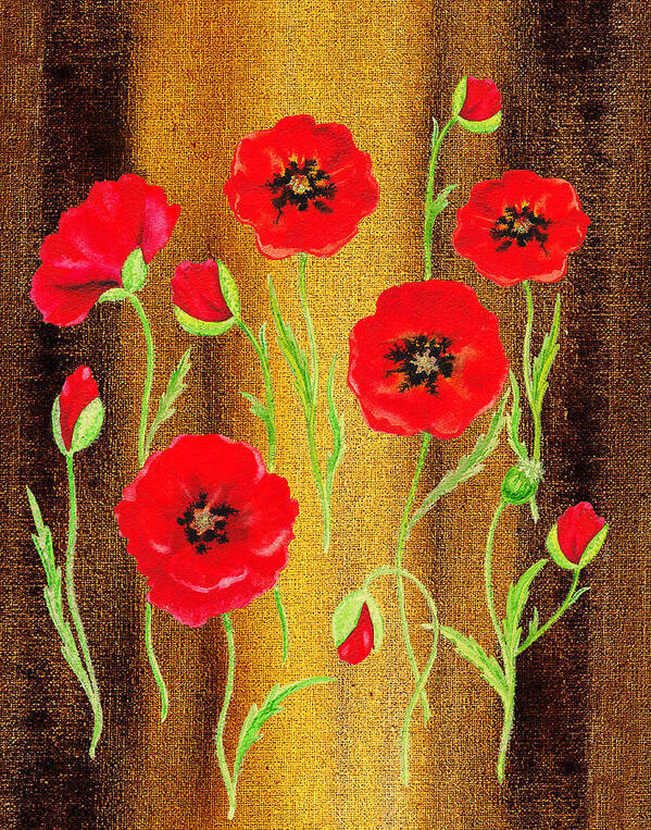 Poppies Poster featuring the painting Red Poppies Warm Collage by Irina Sztukowski