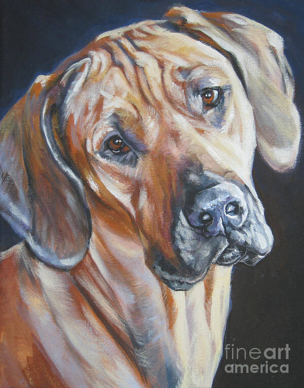 Dog Poster featuring the painting Rhodesain ridgeback by Lee Ann Shepard