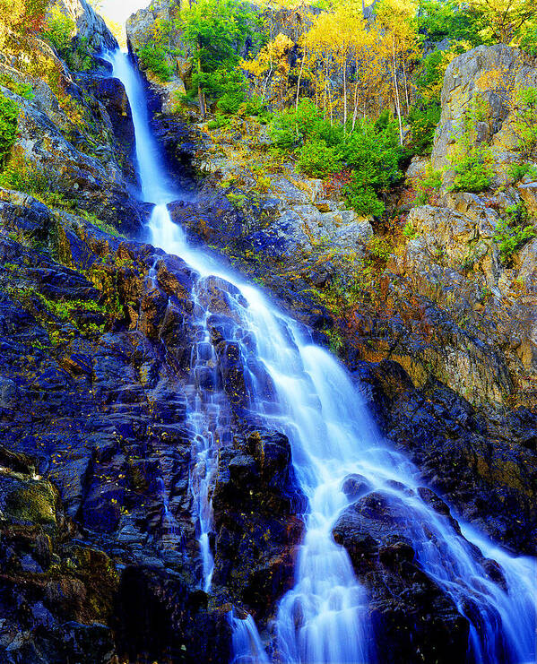 New York Landscape Poster featuring the photograph Roaring Brook Falls by Frank Houck