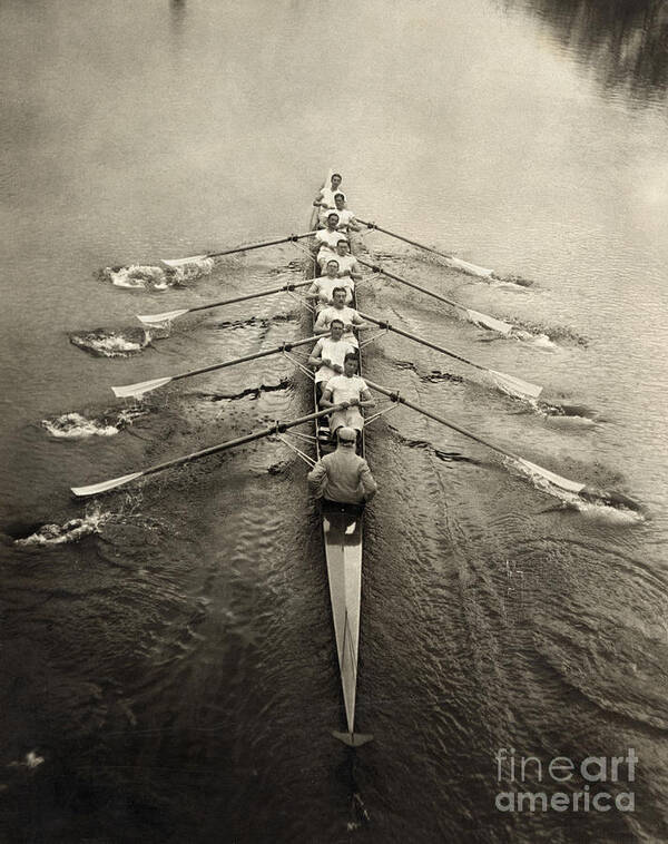1913 Poster featuring the photograph ROWING TEAM, c1913 by Granger