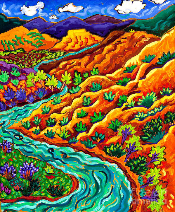 Rio Grande Poster featuring the painting Running Rio by Cathy Carey