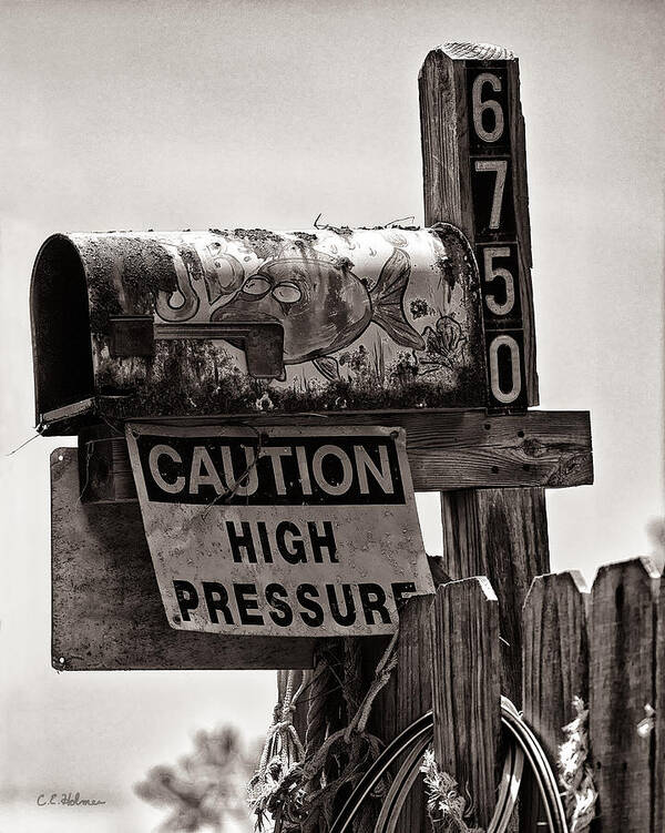 Mailbox Poster featuring the photograph Rusty Mailbox - Sepia by Christopher Holmes
