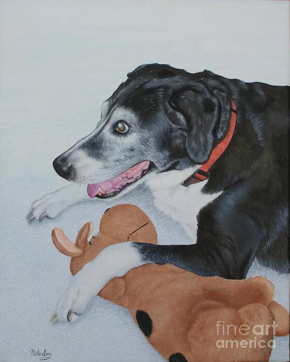 Dog Poster featuring the painting Sadie by Mike Ivey