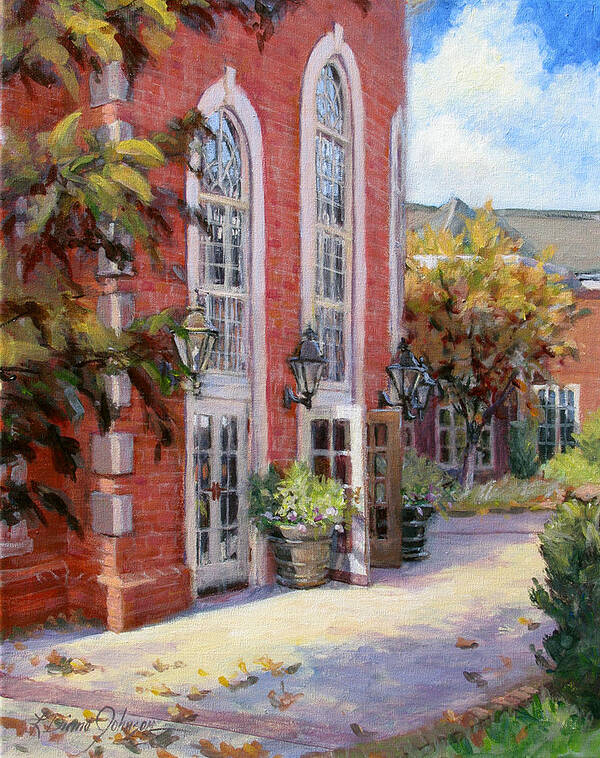 Architecture Of Church Front Poster featuring the painting Safe Harbor by L Diane Johnson