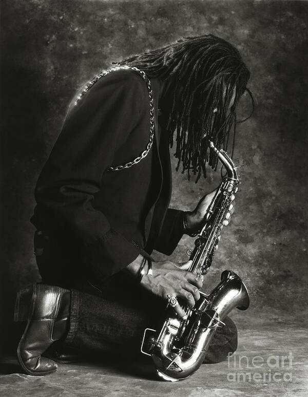 Music Poster featuring the photograph Sax Player 1 by Tony Cordoza