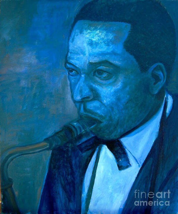 Jazz Poster featuring the painting Sax Player by Joe Roache