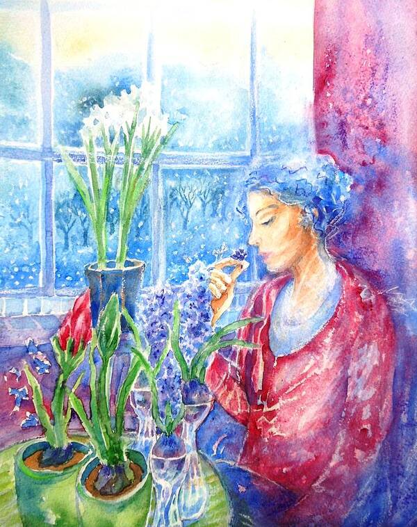 Fragrance Poster featuring the painting Scent of Hyacinths by Trudi Doyle