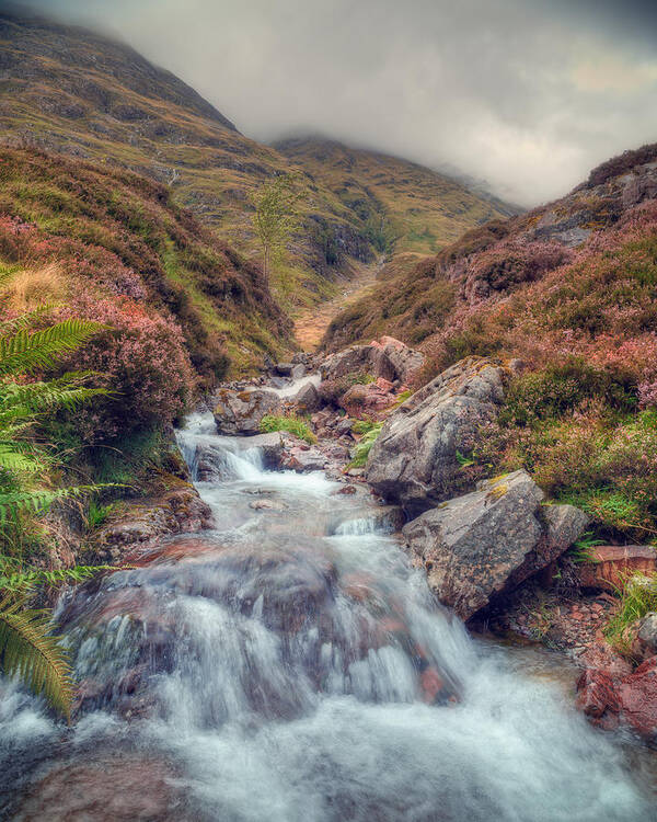 Scottish Mountain Stream Poster featuring the photograph Scottish Mountain Stream by Ray Devlin
