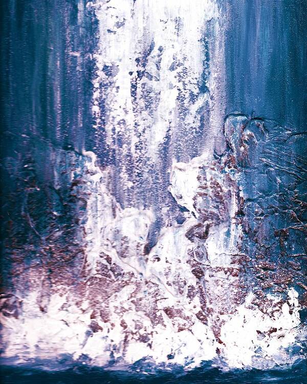 #art #interiordesign #artwork #landscape #water #waterfall #allisonconstantino Poster featuring the painting Second Sight by Allison Constantino
