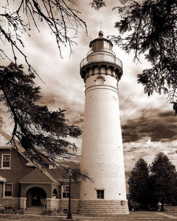 Lighthouse Poster featuring the photograph Seul Choix Point Lghthouse MI by Richard Stedman
