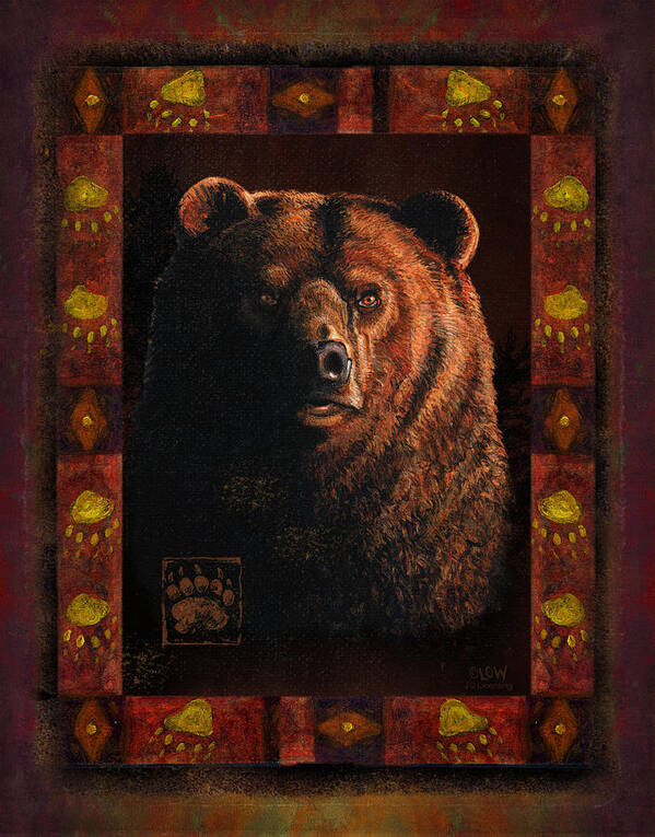 Wildlife Poster featuring the painting Shadow Grizzly by JQ Licensing