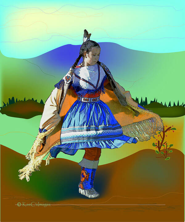 Shawl Dancer Poster featuring the digital art Shawl Dancer 1 by Kae Cheatham