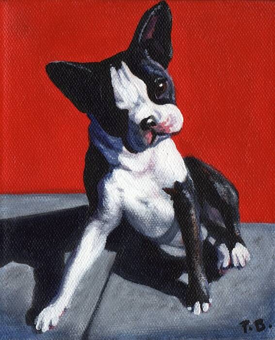 Dog Poster featuring the painting Sittin' on a Crack by Pat Burns