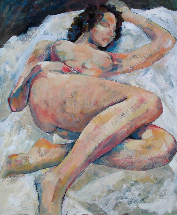Nude Poster featuring the painting Sleeping Nude by Susanne Clark