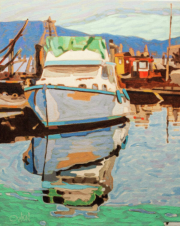 Boats Poster featuring the painting SMI Reflections by Rob Owen