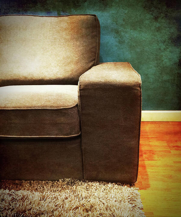 Sofa Poster featuring the photograph Sofa in a vintage style room by GoodMood Art