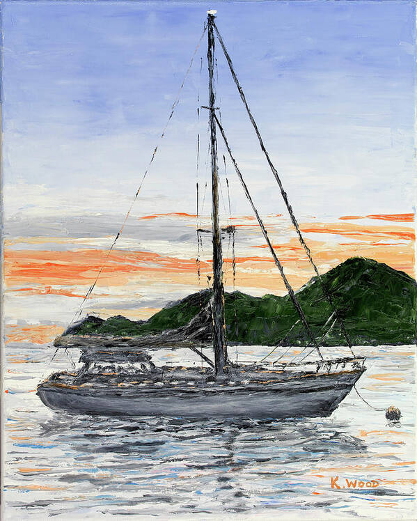 Sailboat Poster featuring the painting Solitude by Ken Wood
