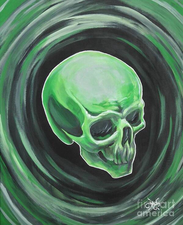 Skull Poster featuring the painting Sour Apple by Tyler Haddox