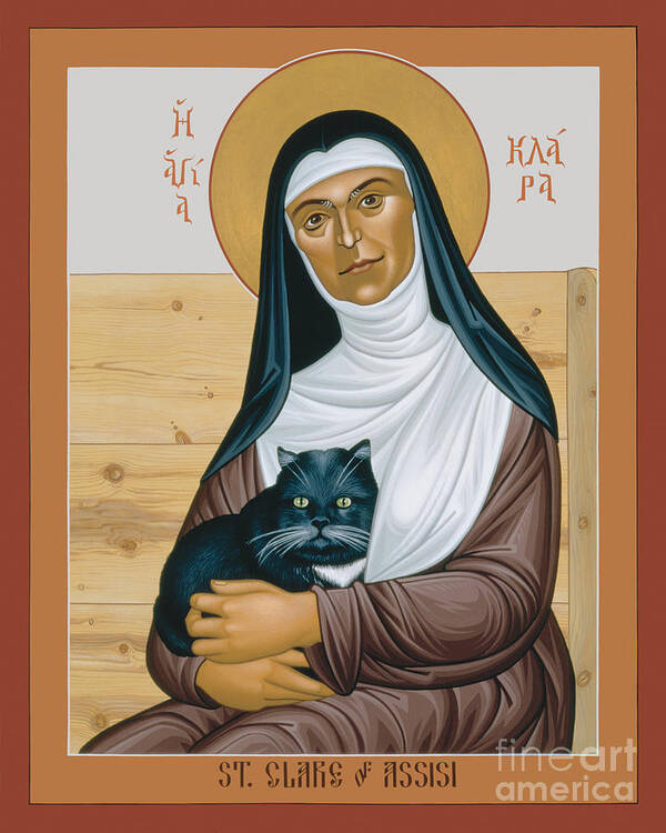 St. Clare Of Assisi Poster featuring the painting St. Clare of Assisi - RLCOA by Br Robert Lentz OFM