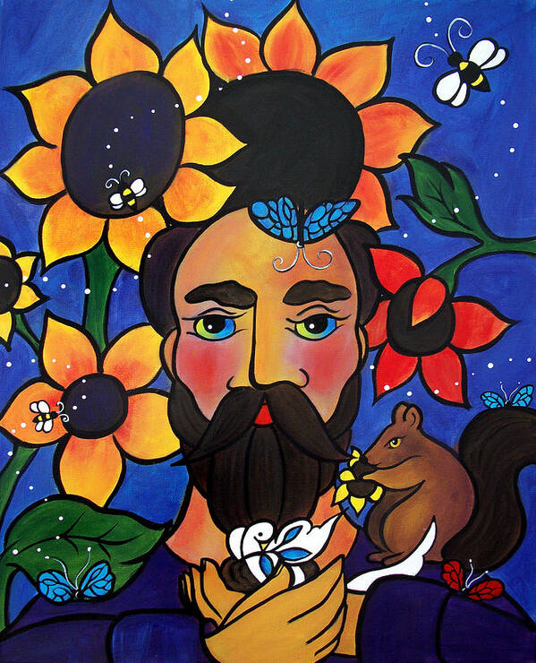 St. Francis Poster featuring the painting St. Francis - All creatures great and small by Jan Oliver-Schultz