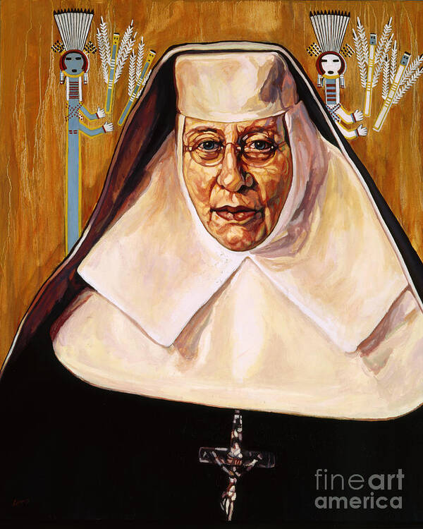 St. Katharine Drexel Poster featuring the painting St. Katharine Drexel - LWKDE by Lewis Williams OFS