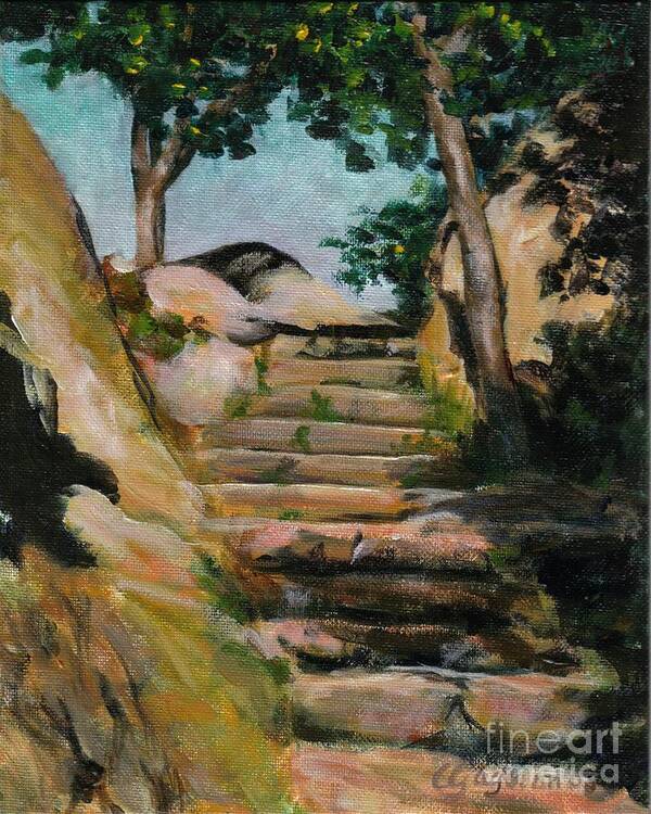 Stair Poster featuring the painting Stairway to Heaven by Claire Gagnon