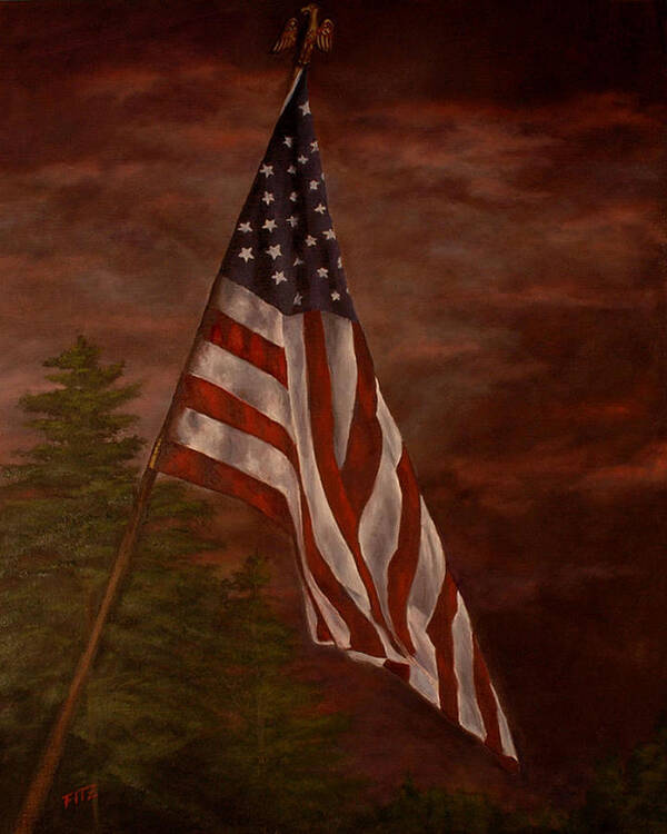 American Flag Poster featuring the painting Stars and Stripes Forever by Rick Fitzsimons