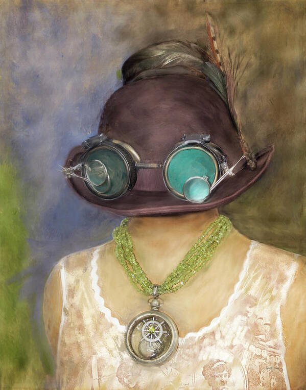 Steampunk Poster featuring the photograph Steampunk Beauty with Hat and Goggles by Betty Denise