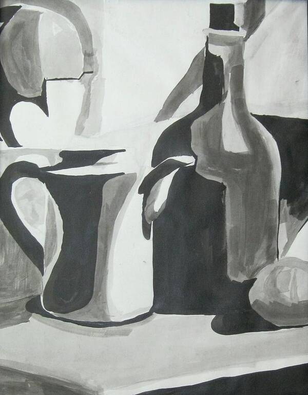 Still Life Poster featuring the painting Still Life Ink Washes by Carrie Maurer