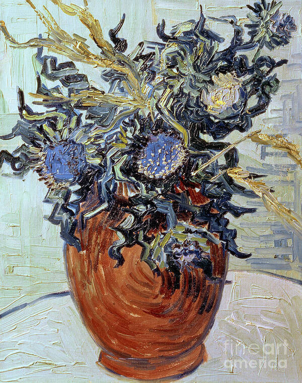 Still Life With Thistles Poster featuring the painting Still Life with Thistles by Vincent van Gogh