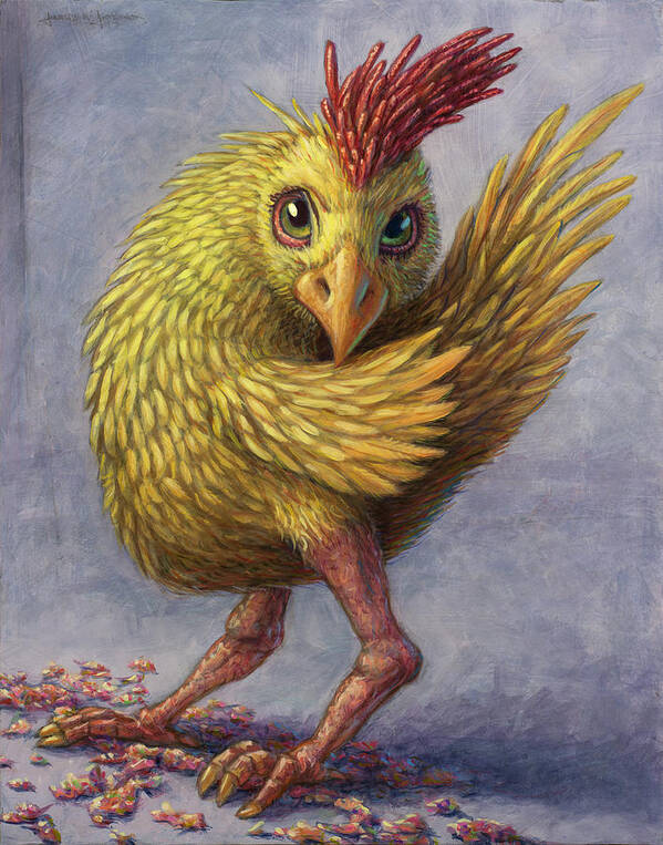 Wild Poster featuring the painting Study of a Wild Chick by James W Johnson