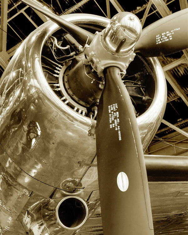 Air Poster featuring the photograph Stunning Propeller in Sepia by Dennis Dame