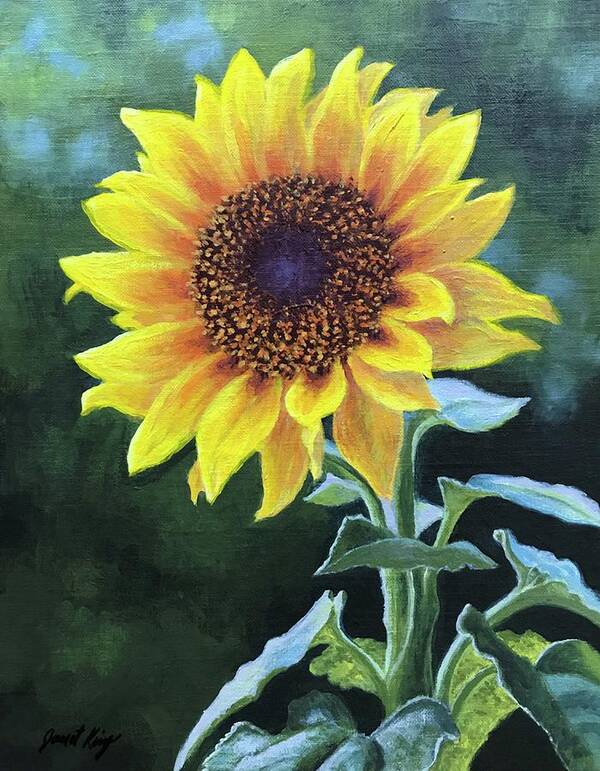 Sunflower Poster featuring the painting Sunflower by Janet King