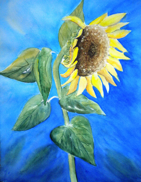 Nature Poster featuring the painting Sunflower by Sandy Fisher