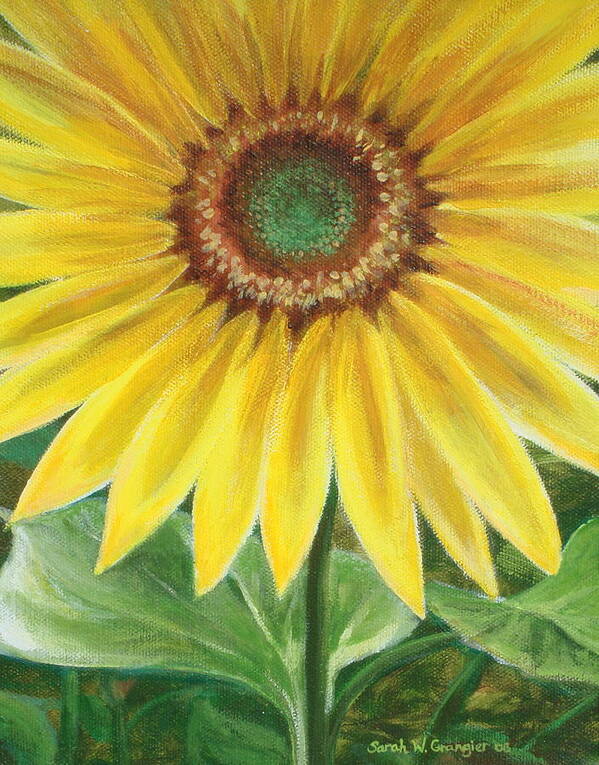 Sunflower Poster featuring the painting Sunflower by Sarah Grangier